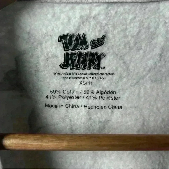 Tom and Jerry Heather Gray Pullover Sweatshirt | Size XS - Picture 3 of 7